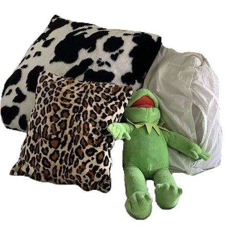 pillows and stuffed Kermit