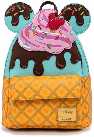 Amazon.com: Loungefly Disney Mickey and Minnie Mouse Sweets Ice Cream Womens Double Strap Shoulder Bag Purse