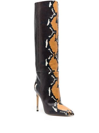 Paris Texas 115mm python-print knee-high Boots - Farfetch