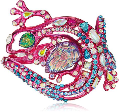 Amazon.com: Betsey Johnson (GBG) Paradise Lost Women's Bright Pink Lizard Hinge Bangle Bracelet, One Size: Gateway