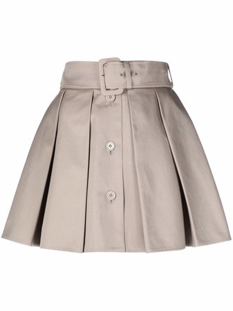 Patou belted pleated mini skirt