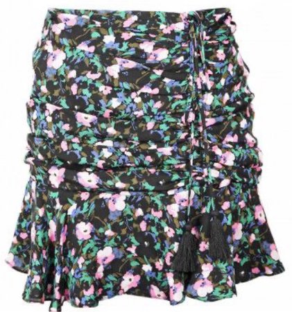 floral ruffle skirt