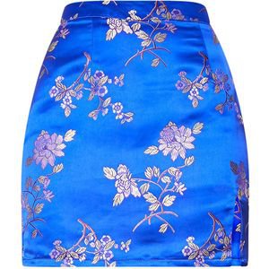 Satin Blue Mini Skirt