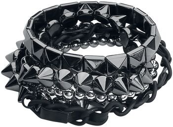 Silver Spikes | Blackheart Studded Bracelet | EMP
