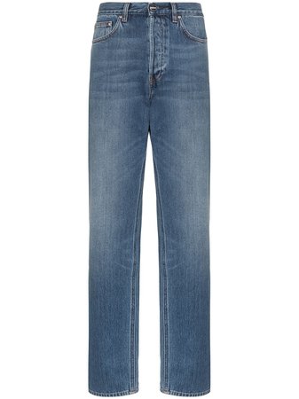 Totême Ease High-Waisted Straight-Leg Jeans 202236740 Blue | Farfetch