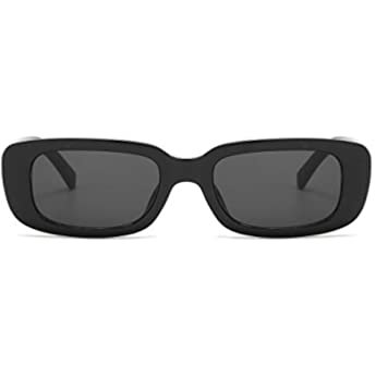 Amazon.com: Dollger Rectangle Sunglasses for Women Trendy 90s Retro Sunglasses Square Frame Black sunglasses: Clothing