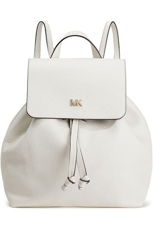 White Logo-embellished pebbled-leather backpack | Sale up to 70% off | THE OUTNET | MICHAEL MICHAEL KORS | THE OUTNET