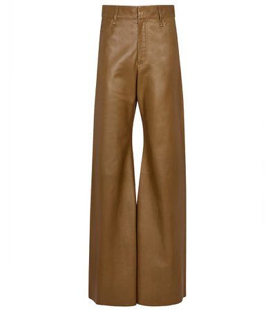 Chloé - High-rise leather flared pants | Mytheresa