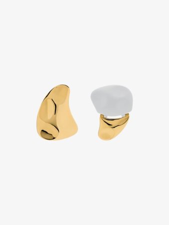 Nausheen Shah X Monica Sordo 24K gold-plated Gilot asymmetric earrings | Browns