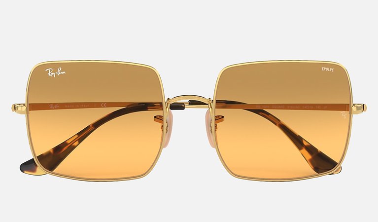 orange square frame sunglasses
