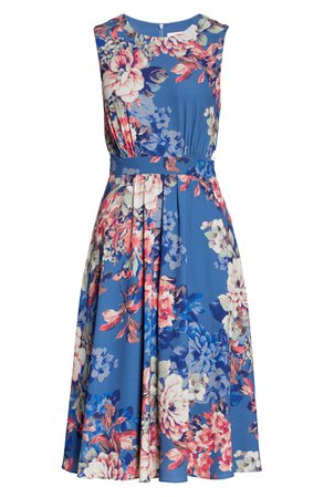 Eliza J Floral Fit & Flare Sleeveless Dress | Nordstrom