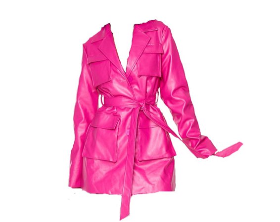 plt pink leather jacket dress