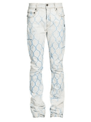 OFF-WHITE Fence Graphic Print Stacked Skinny Jeans