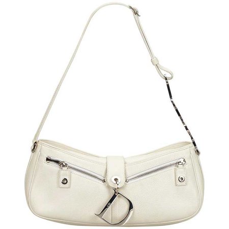 Dior White Leather Lovely Baguette For Sale at 1stdibs
