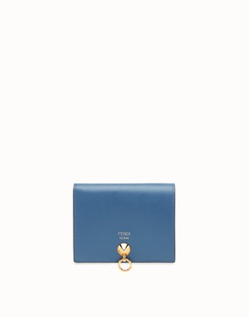 Blue leather compact wallet - BIFOLD | Fendi