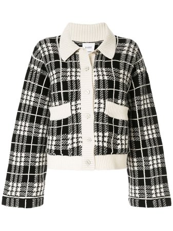 BARRIE check embroidered cardigan