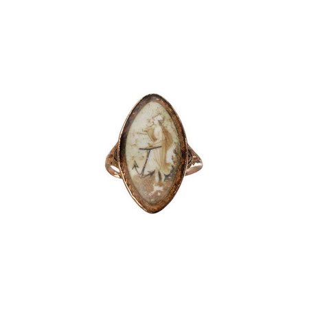 1790s ivory, gold & crystal mourning ring