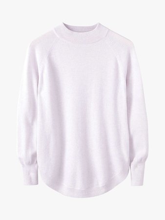 Pure Collection Turtle Neck Jumper, Heather Lilac at John Lewis & Partners