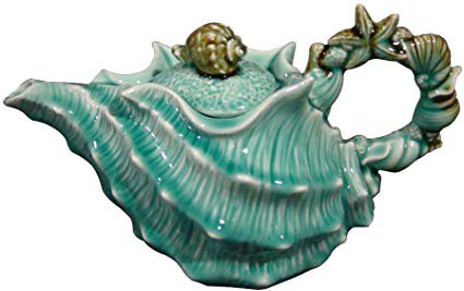 Blue Sky Ceramic Shell Figural Teapot, 10 x 5.5 x 6, Blue: Amazon.ca: Home & Kitchen