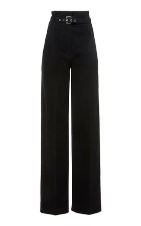 Proenza Schouler Belted Leather Straight-Leg Pants