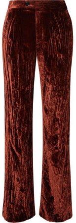 Crushed-velvet Pants - Copper