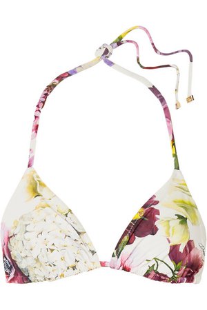 Dolce & Gabbana | Floral-print triangle bikini top | NET-A-PORTER.COM