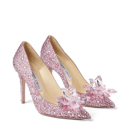 heels crystal pink shoes