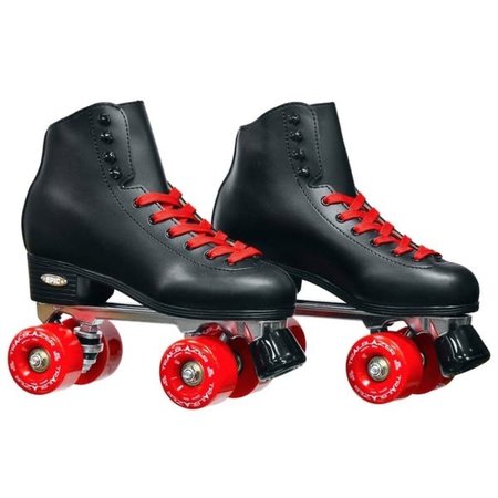 black and red roller skates