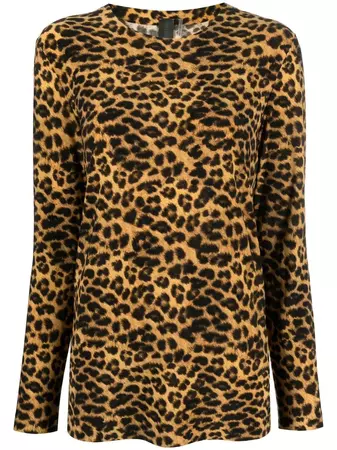 Norma Kamali leopard-print long-sleeved T-shirt - Farfetch