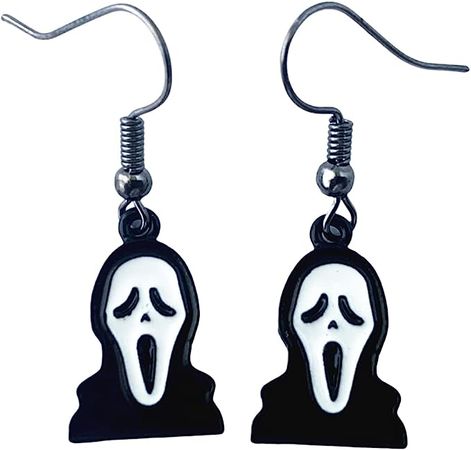 Amazon.com: Horror Halloween Earrings, Michael Myrs Fredy Krueger Chuky Face It PenyWis Scram Captain Spauldng Gifts for Women, Girls (Scream): Clothing, Shoes & Jewelry