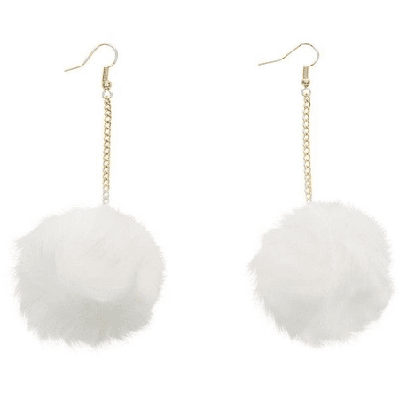 White Fluffy Pom Pom Earrings ($5.68)