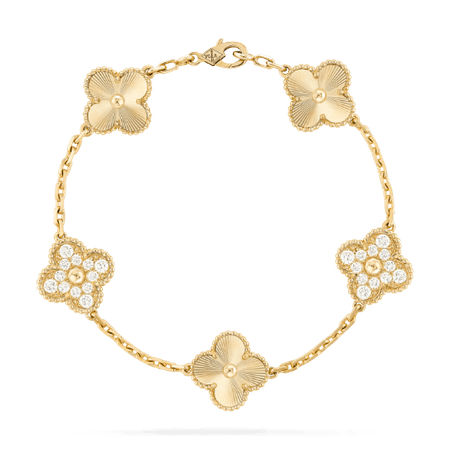 vintage alhambra bracelet yellow gold diamond