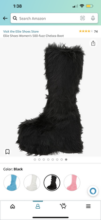 black fur boots