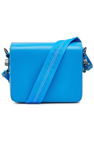 Off-White - Plain Flap Leather Shoulder Bag - blue