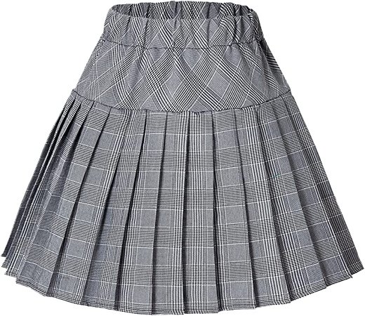 Urban CoCo Women's Elastic Waist Tartan Pleated School Skirt (X-Large, Series 1 Green) at Amazon Women’s Clothing store