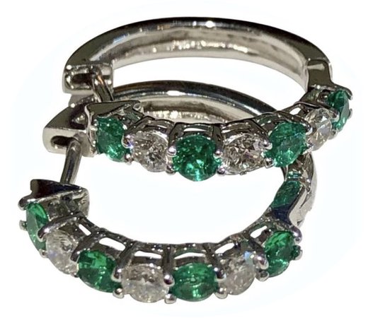 green and diamond earrings