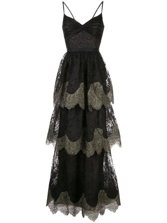 Marchesa Notte, Scalloped Lace Gown