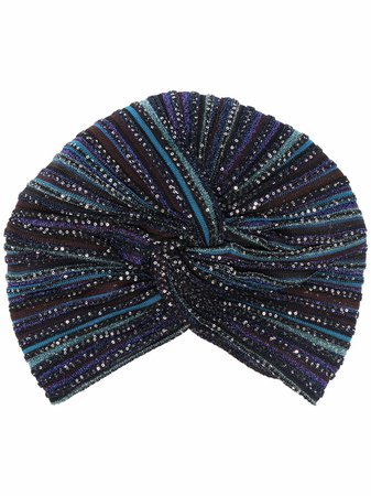 Missoni Striped sequin-embellished head-wrap Cap - Farfetch