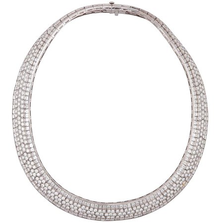 Van Cleef and Arpels Diamond Flexible Necklace For Sale at 1stDibs