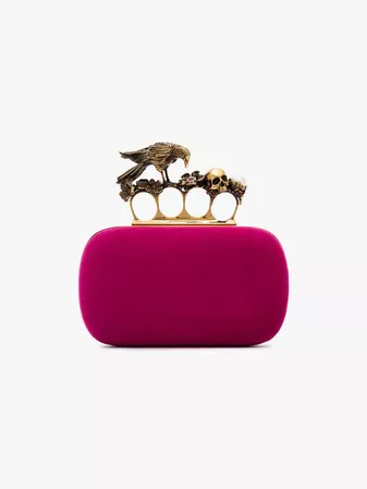 Alexander McQueen pink suede Box embellished clutch | Clutch Bags | Browns