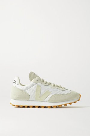 Net Sustain Rio Branco Leather-trimmed Suede And Mesh Sneakers - White