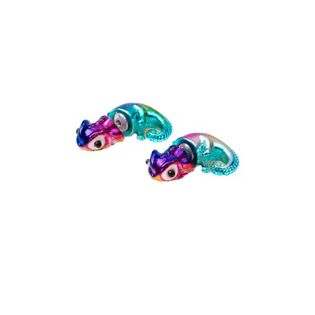 Rainbow Metallic Chameleon Ear Jacket Earrings | Claire's