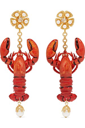 Lobster Earrings by Dolce & Gabbana