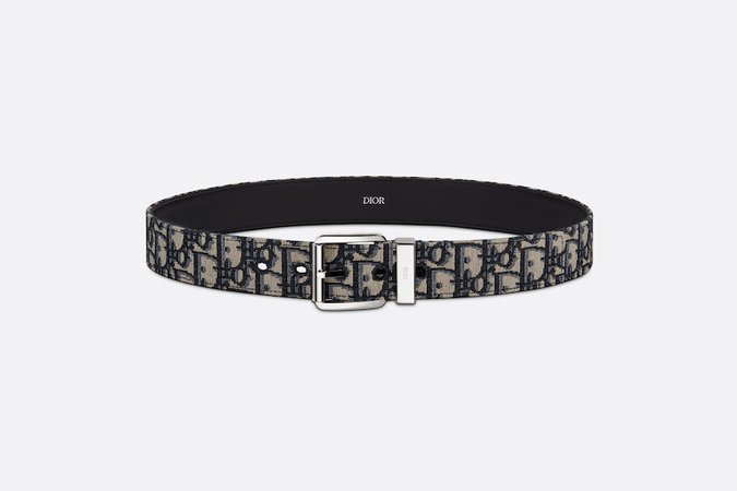 Belt Black and Beige Dior Oblique Jacquard, 35 MM | DIOR