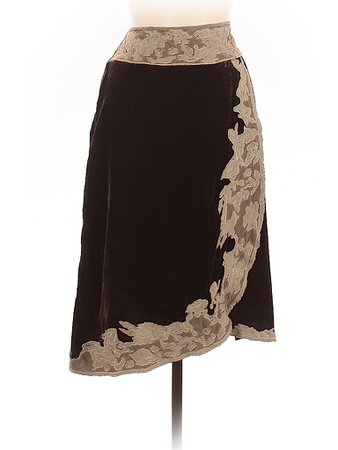 Odille Color Block Floral Tan Brown Casual Skirt Size 8 - 82% off | thredUP