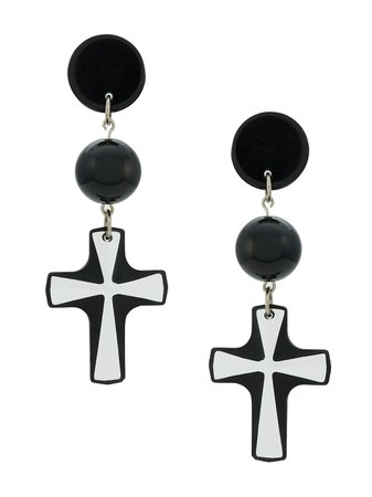 Amir Slama cross earrings black 15184 - Farfetch