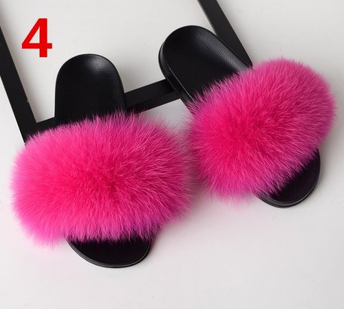 Hot Fashion Ladies Girls Hairy Women Real Fox Fur Slippers Sandals Fluffy Fur Slides | Wish