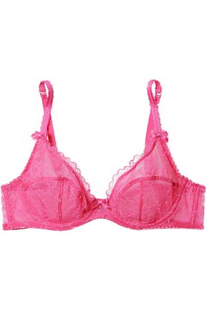 Agent Provocateur | Hinda stretch-Leavers and Chantilly lace underwired bra | NET-A-PORTER.COM