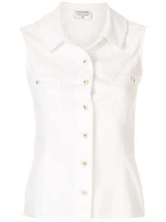 Chanel Pre-Owned Cc Button Shirt Vintage | Farfetch.com