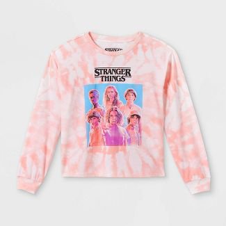 Girls' Stranger Things Graphic Long Sleeve T-shirt - Art Class™ Orange : Target